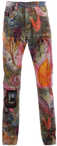 Dries Van Noten Printed Jeans - Lyst