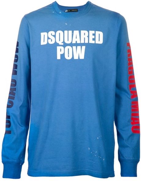Dsquared2 Printed Sweater in Blue for Men (sky) - Lyst