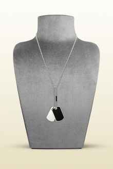 Gucci Dog Tag Necklace with Diamante Pattern Motif - Lyst