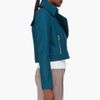 Kenzo Teal Rabbit Fur Trim Jacket in Blue (teal) - Lyst