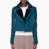 Kenzo Teal Rabbit Fur Trim Jacket in Blue (teal) - Lyst