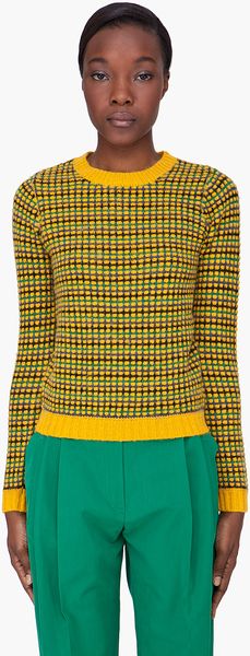 Kenzo Yellow Alpaca 3D Knit Top - Lyst