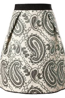 Marc Jacobs Wool Skirt with Paisley Brocade - Lyst