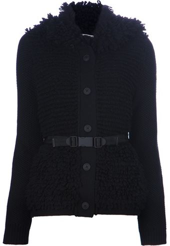 Moncler Textured Wool Cardigan - Lyst