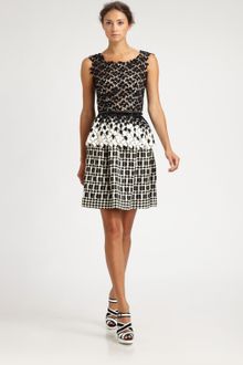 Oscar de la Renta Leaf Lace Peplum Top - Lyst