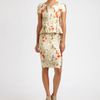 Oscar De La Renta Peplum Dress in Gold - Lyst