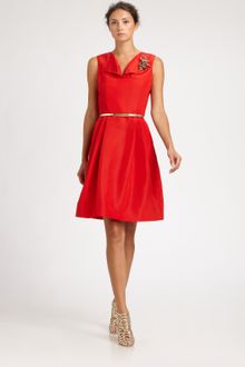 Oscar de la Renta Silk Faille Dress - Lyst