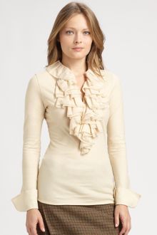 Ralph Lauren Blue Label Jennifer Ruffle Top - Lyst
