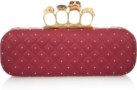 Alexander Mcqueen Knuckle Swarovski Crystal Box Clutch in Red (cherry) - Lyst