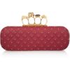 Alexander Mcqueen Knuckle Swarovski Crystal Box Clutch in Red (cherry) - Lyst