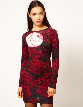 Danielle Scutt Long Sleeve Silk Jersey Dress in Floral Print - Lyst