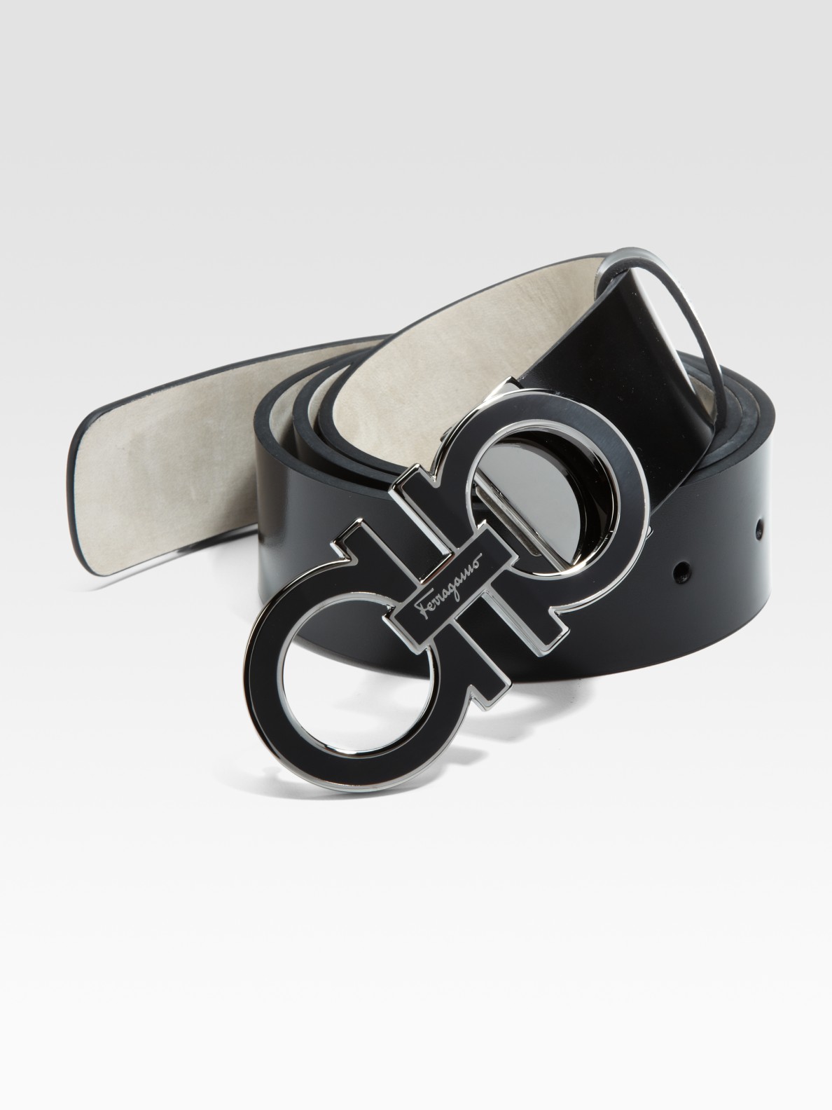 Ferragamo Adjustable Shiny Box Belt in Black for Men Lyst