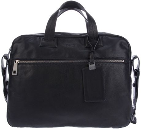 boss leather briefcase