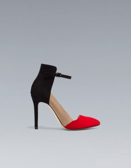Zara Vamp Shoe with Heel Back and High Heel in Red | Lyst