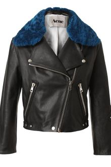 Acne Rita Leather and Shearling Jacket - Lyst