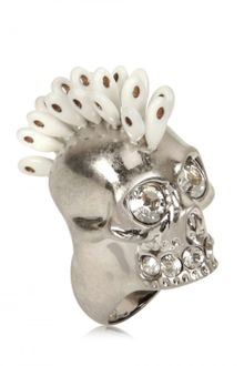 Alexander McQueen Swarovski Punk Skull Ring - Lyst