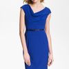 Calvin Klein Belted Cowl Neck Woven Dress in Blue (atlantis) - Lyst