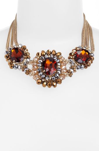 Cara Accessories Cara Multi Stone Statement Necklace - Lyst