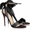 Christian Louboutin Vampanodo Satin and Suede Sandals in Black - Lyst