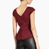 Oasis Short Sleeve Ponte Peplum Top in Purple (dark purple) - Lyst
