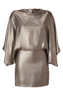 Plein Sud Matte Bronze Silk Dress - Lyst