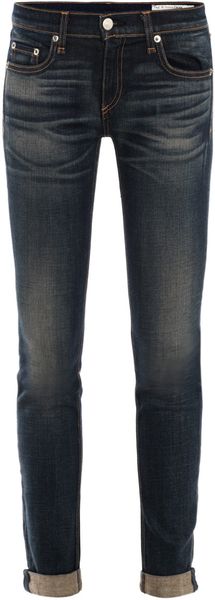Rag & Bone Dre Slimleg Midrise Jeans in Blue - Lyst