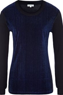 Reiss Velvet Front Jumper - Lyst