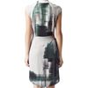 Reiss Draped Printed Dress in Green (pale grey) - Lyst