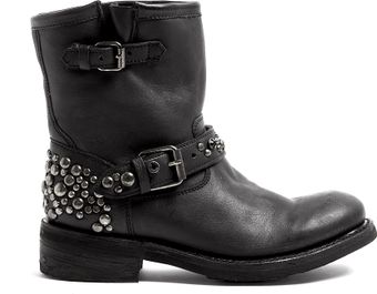 Ash Tornado Studded Buckle Ankle Boots - Lyst