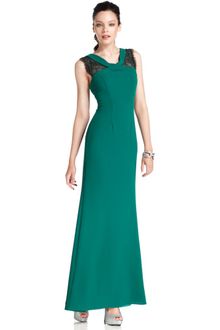 BCBGMAXAZRIA Sleeveless Lace Evening Gown - Lyst