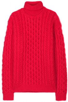 Christopher Kane Cableknit Turtleneck Sweater - Lyst