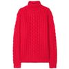 Christopher Kane Cableknit Turtleneck Sweater in Red - Lyst