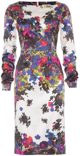 Erdem Irene Printed Silk Dress in Multicolor (floral) - Lyst