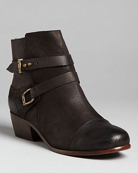 black strappy booties