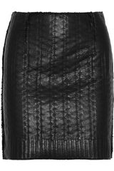 Lanvin Kniteffect Leather Mini Skirt