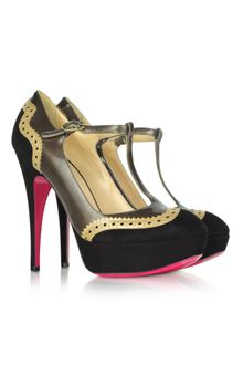 Luciano Padovan Patent Leather and Velvet Oxford Platform Pump - Lyst