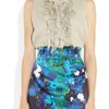 Oscar De La Renta Organzaruffled Silkchiffon Top in Beige (nude) - Lyst