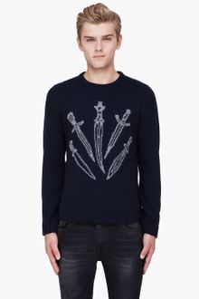 Rag & Bone Navy Big Dagger Sweater - Lyst