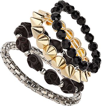 Topshop Skull Spike Bracelet Pack - Lyst