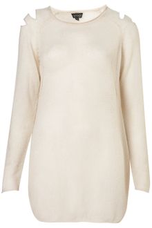 Topshop Knitted Asymmetric Jumper - Lyst