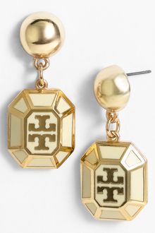 Tory Burch Rylan Logo Drop Earrings - Lyst