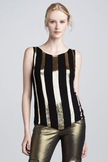 Alice + Olivia Sequin Stripe Tank - Lyst