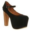 Jeffrey Campbell Mary High Heel Black Suede Natural Heel in Black - Lyst