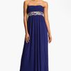 Js Boutique Embellished Waist Plissé Gown in Blue (royal) - Lyst