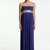 Js Boutique Embellished Waist Plissé Gown in Blue (royal) - Lyst