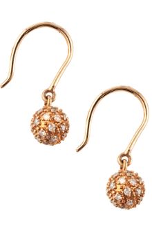 Sydney Evan Rose Gold Pave Fireball Drop Earrings - Lyst