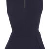 Topshop Sleeveless Peplum Top in Blue (navy blue) - Lyst