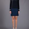 Victoria Beckham Studded Collar Dress in Blue (black) - Lyst