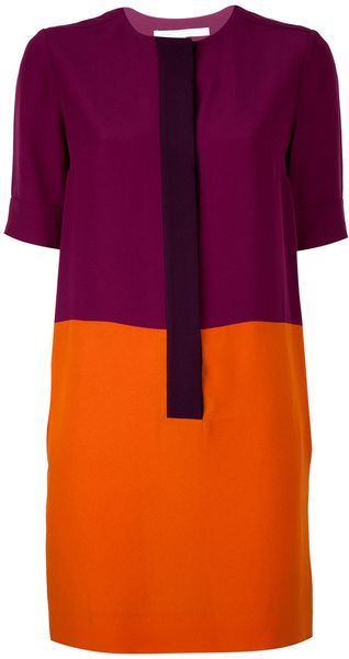 Victoria Beckham Colour Block Shift Dress - Lyst