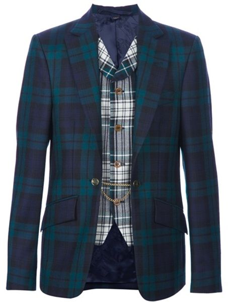 Vivienne Westwood Double Layer Blazer in Green for Men (blue) - Lyst